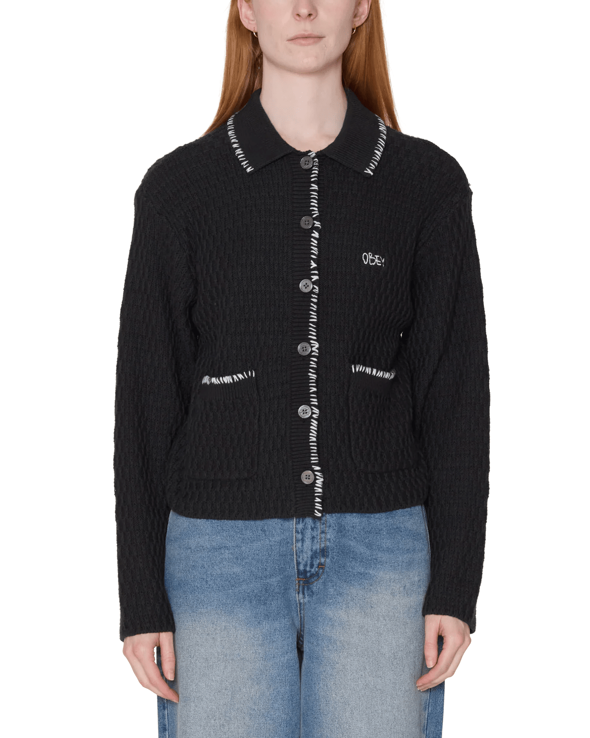 Obey - Amelie Button Down Sweater - Off black - Pulls et Sweats - 251000144OBKXS