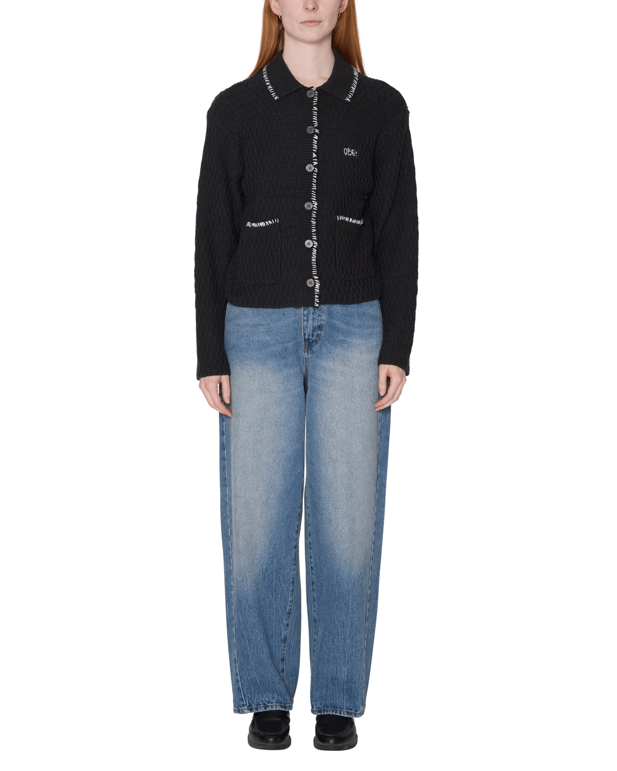 Obey - Amelie Button Down Sweater - Off black - Pulls et Sweats - 251000144OBKXS