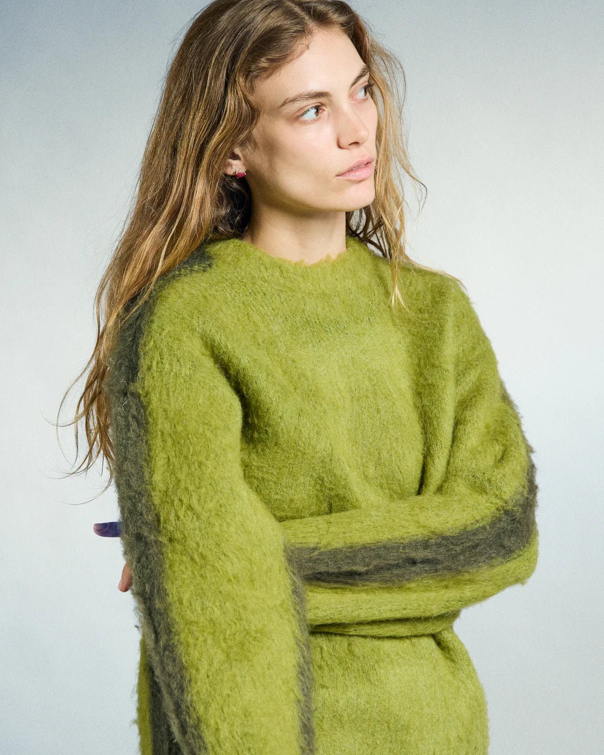 Obey – Aura crew sweater – Lime - Pulls et Sweats - 251000132LMES