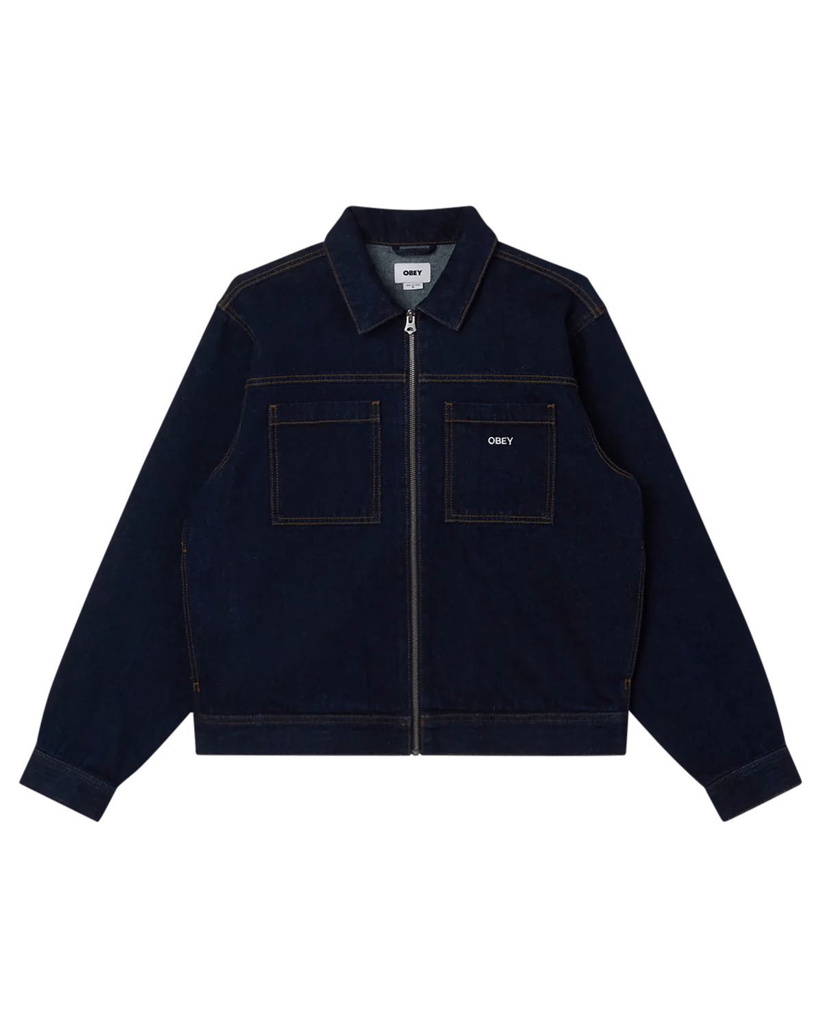 Obey - Icon Hardwork Zip Up Jacket - Rinse Indigo - Pulls et Sweats - 121800566