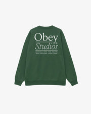 Obey - Obey Studios Crewneck - Rain Forest - Pulls et Sweats - 112863927