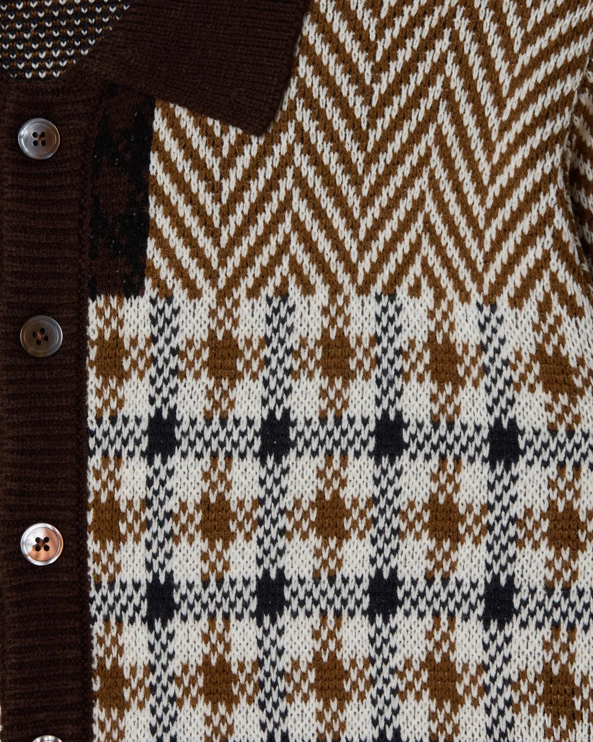 Obey – Patchwork cardigan – Brown Multi - Pulls et Sweats - 151010045-BWM