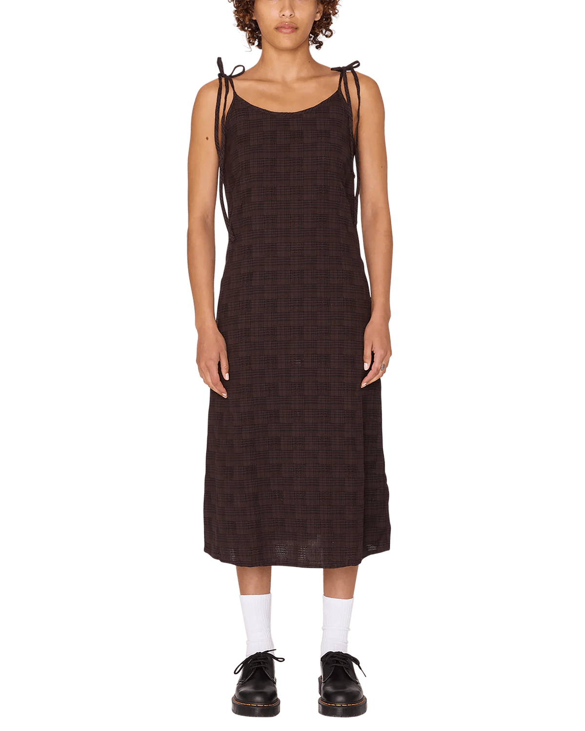Obey - Vivian Plaid Dress - Java Brown Multi - Robes - ‭401500435‬