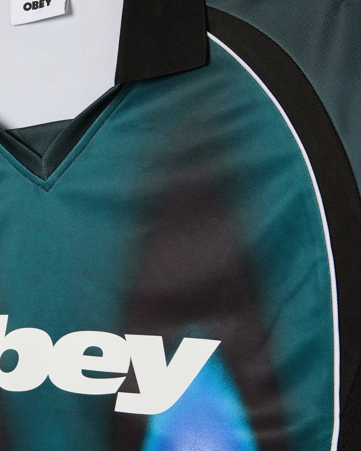 Obey - Blurred Soccer Jersey - Dark teal multi - T-shirts - 131080378DTLS