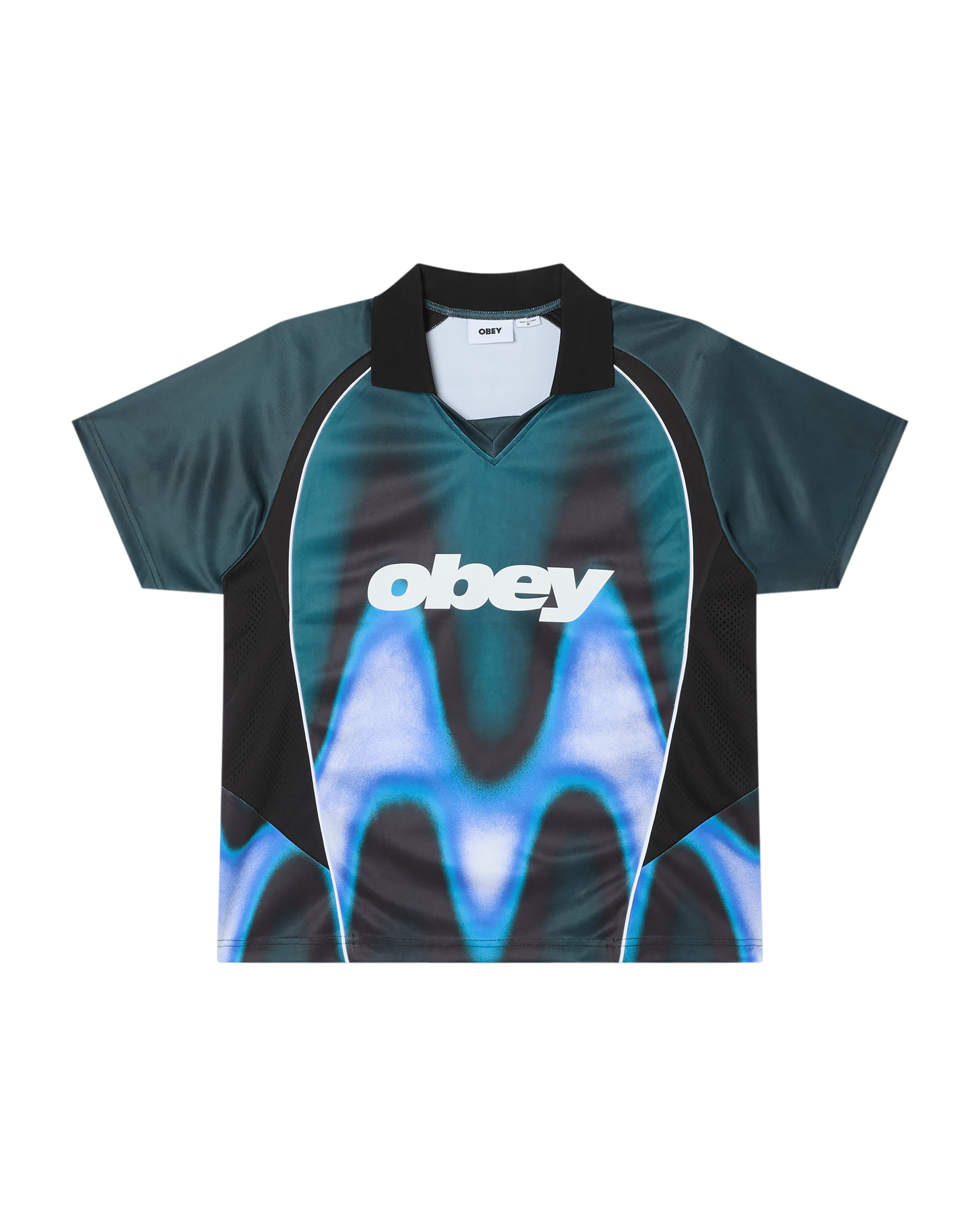Obey - Blurred Soccer Jersey - Dark teal multi - T-shirts - 131080378DTLS