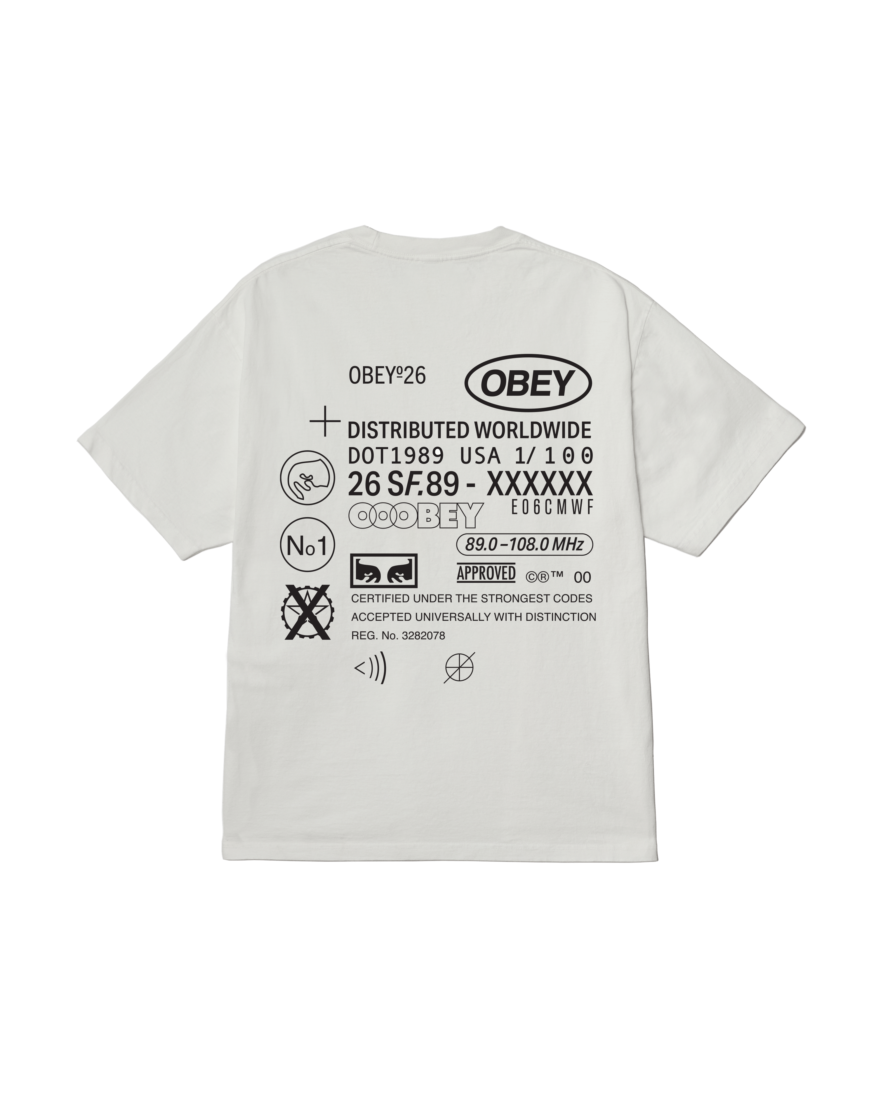 Obey - Code Pigment T-shirt - Pigment vintage white - T-shirts - 167924337VWHS