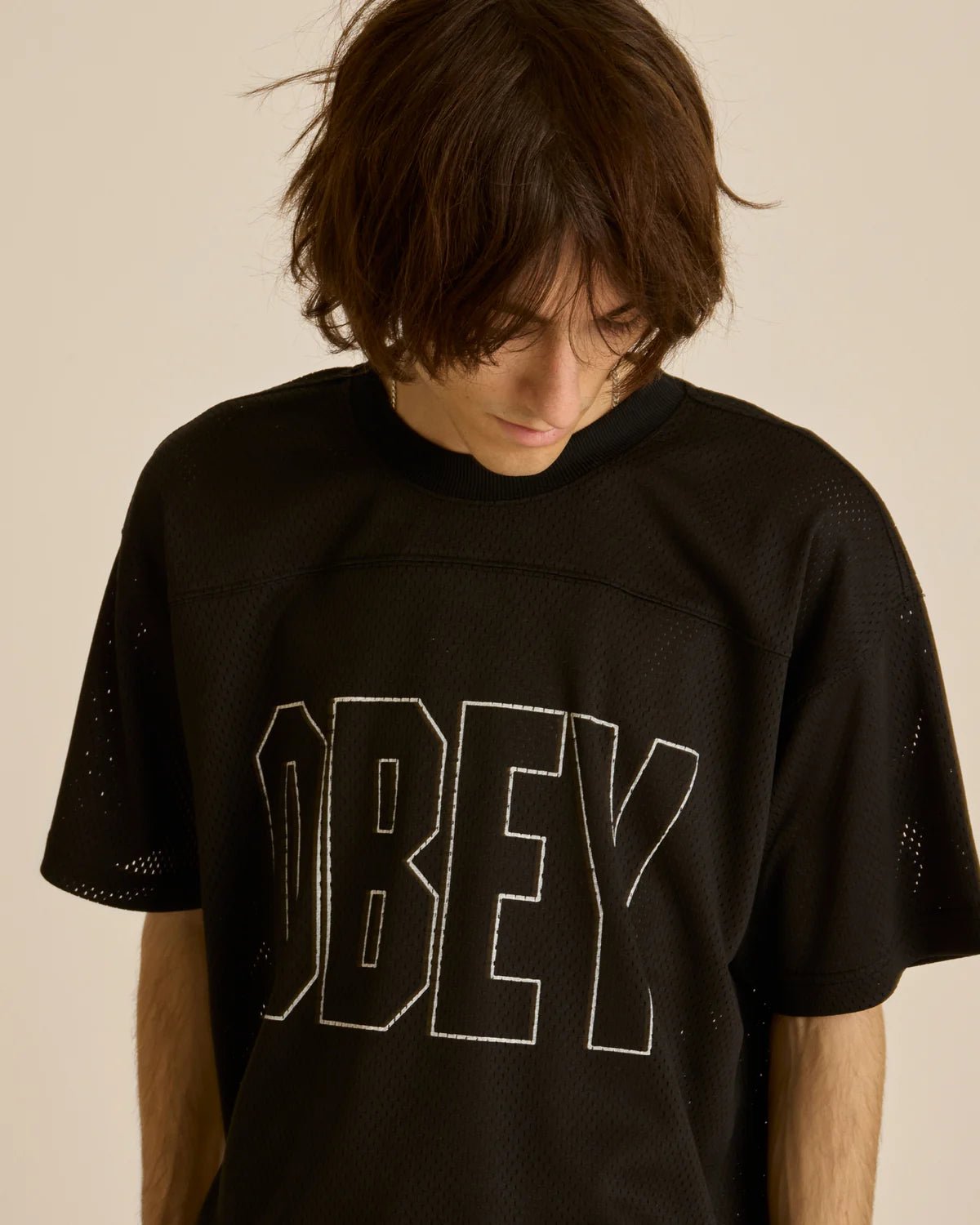 Obey - Johnson Practice Jersey - Black - T-shirts - 131080371