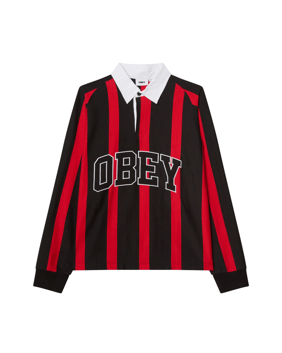 Obey – Landon stripe polo ls – Black multi - T-shirts - 131040060BKMS