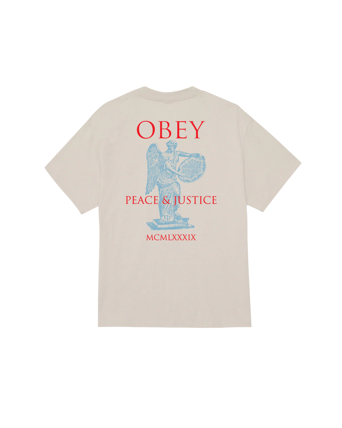 Obey – Obey peace & justice statue T-shirt – Silver grey - T-shirts - 165264238SIGS
