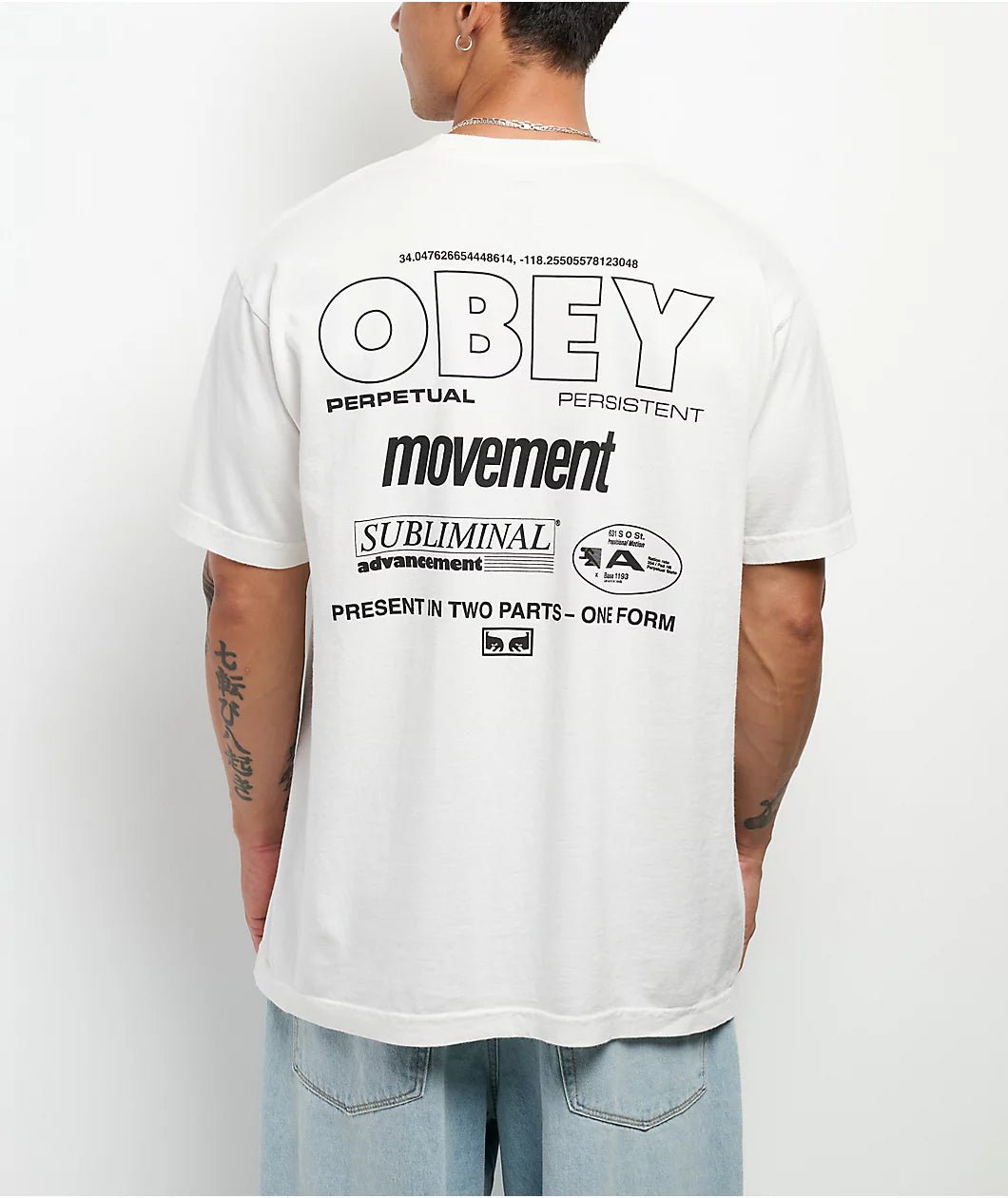 Obey – Obey persistent movement T-shirt – Pigment vintage white - T-shirts - 167924207VWHS