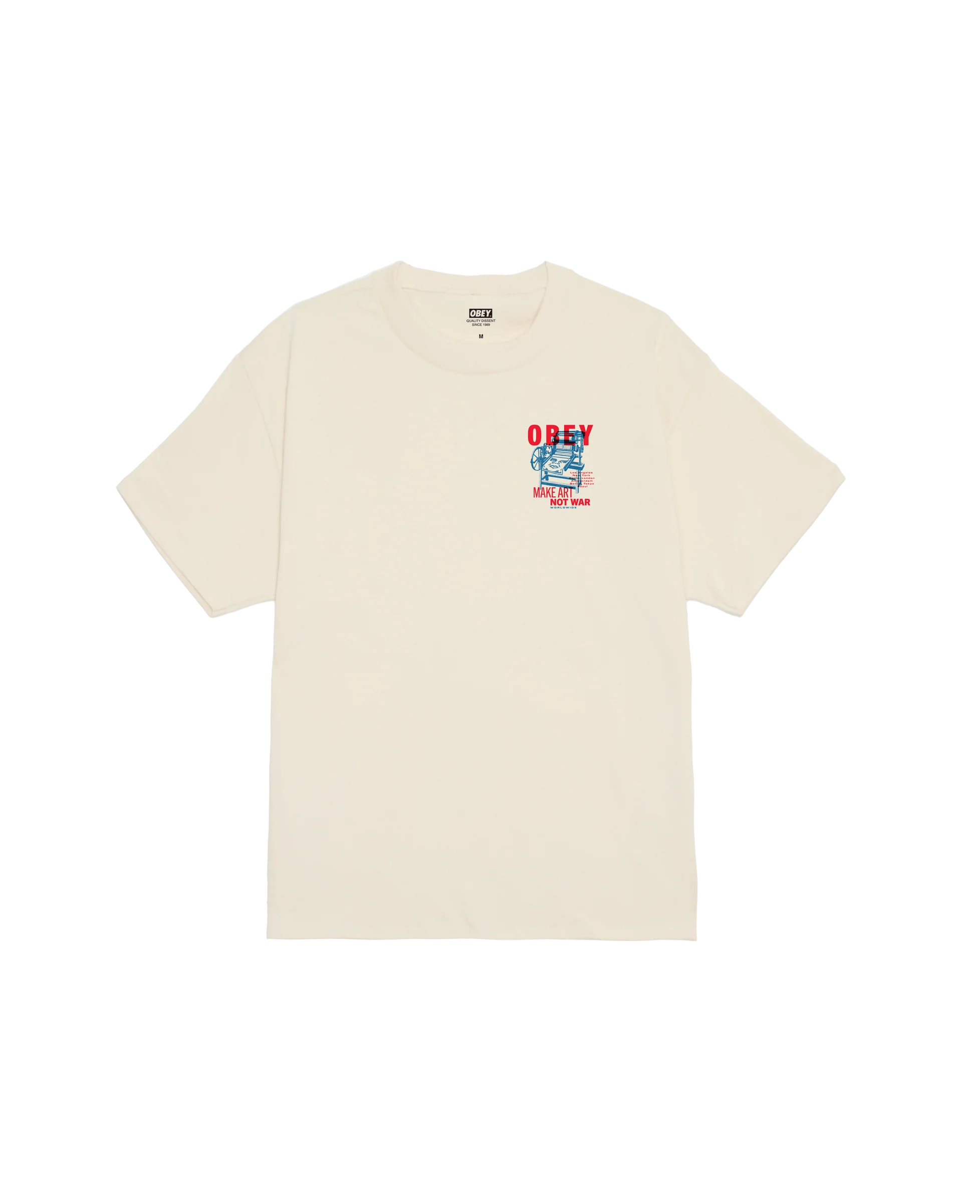 Obey - Printing Press Make Art T-shirt - Cream - T-shirts - 165264061