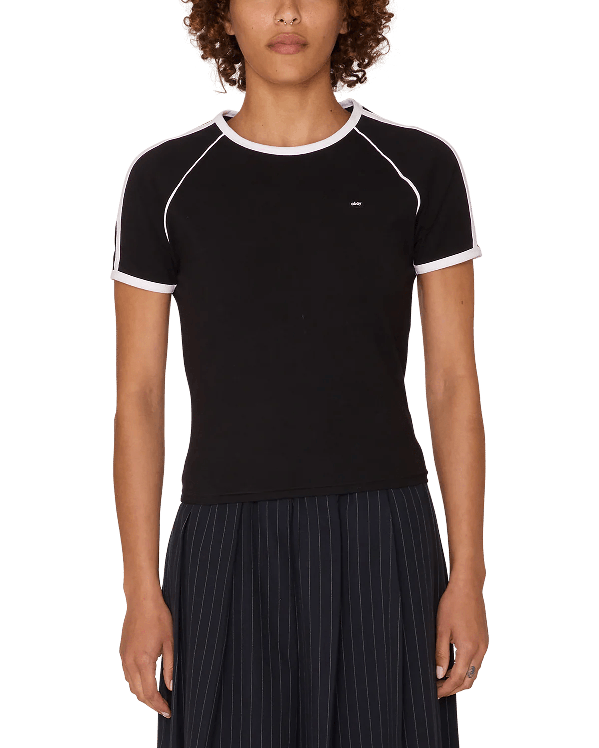 Obey - Diversion Raglan T-shirt - Black - Tops - 231080159