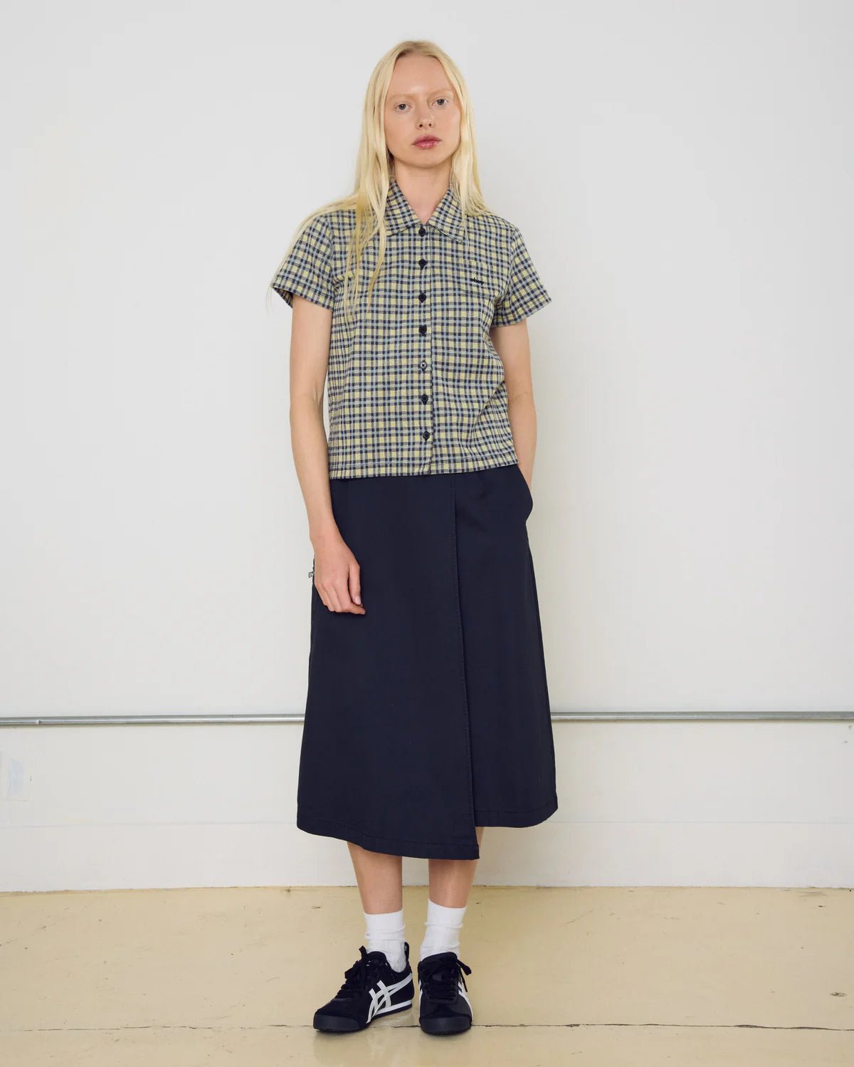 Obey - Lila Micro Check Polo SS - Yellow multi - Tops - 231090009YWMS