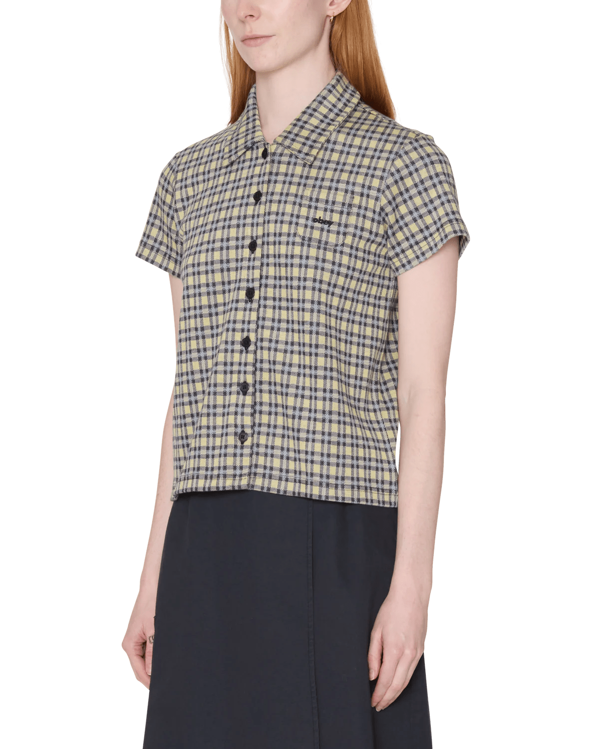 Obey - Lila Micro Check Polo SS - Yellow multi - Tops - 231090009YWMS
