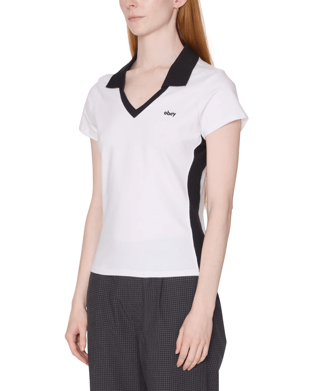 Obey - Meredith Collared SS Polo - White - Tops - 231090010WHTS