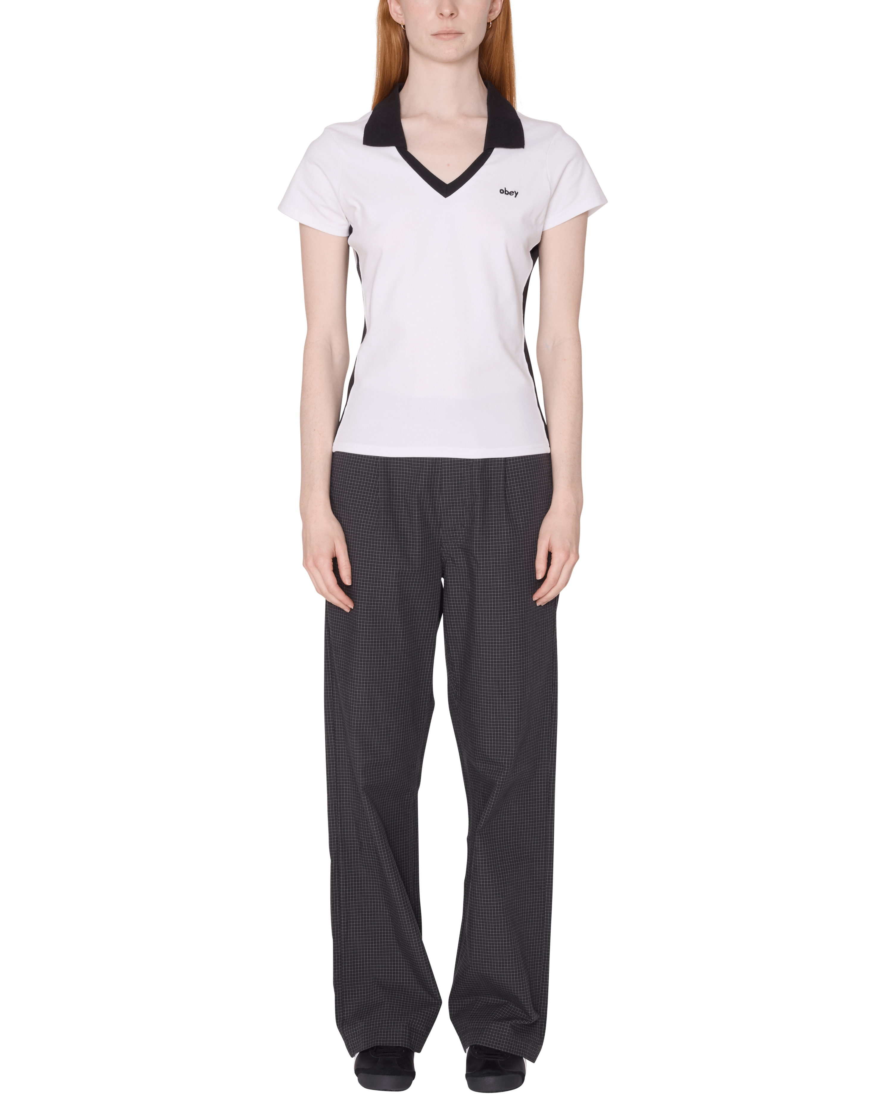 Obey - Meredith Collared SS Polo - White - Tops - 231090010WHTS
