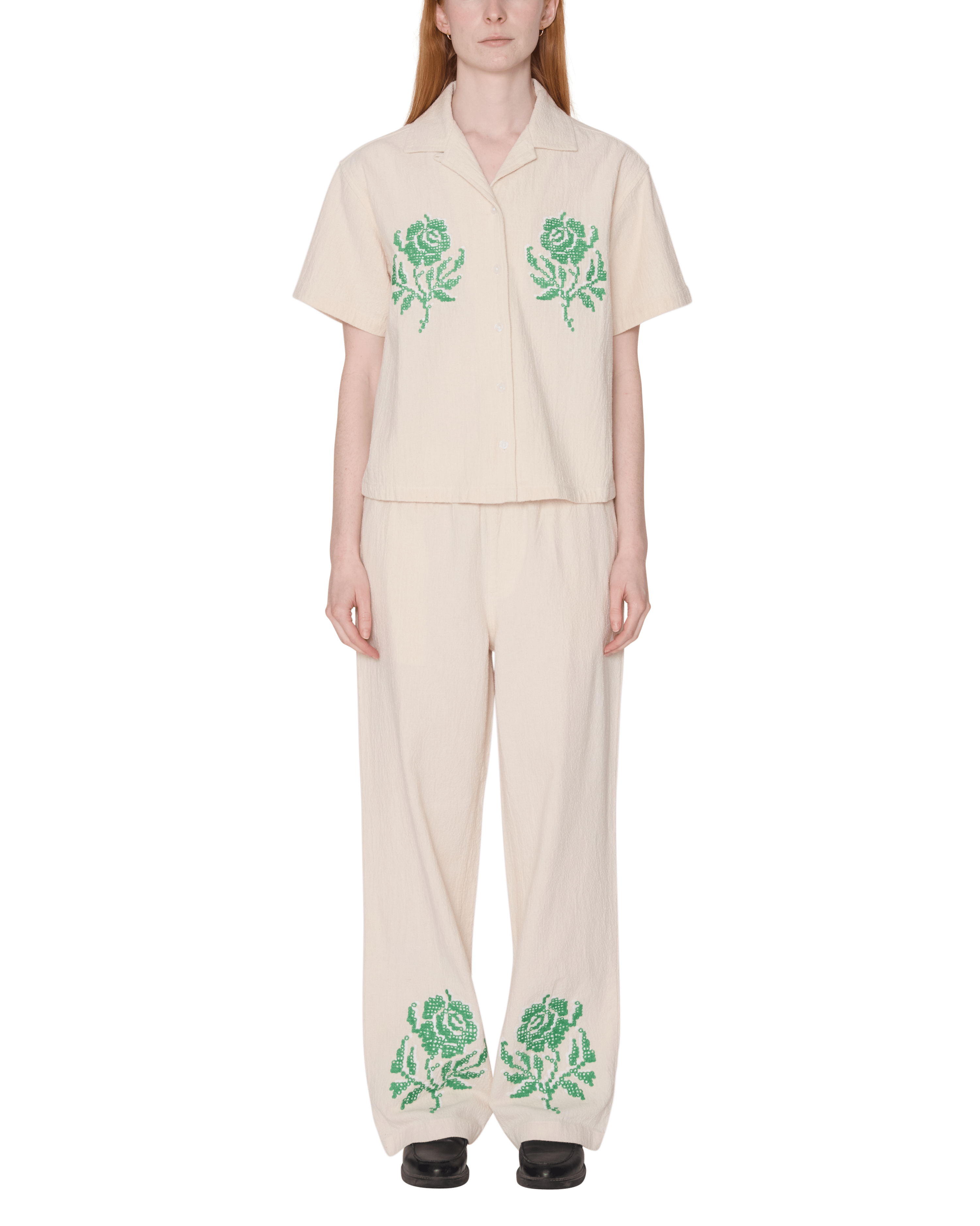 Obey - Roses Embellished SS Shirt - Natural - Tops - 281210124NATS
