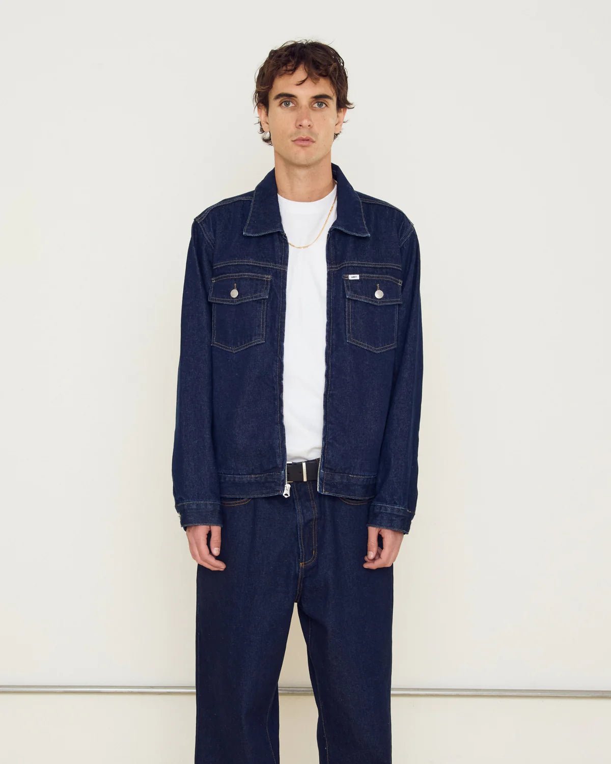 Obey - Base Trucker Jacket - Rinse indigo - Vestes et Manteaux - 121800615RIDS