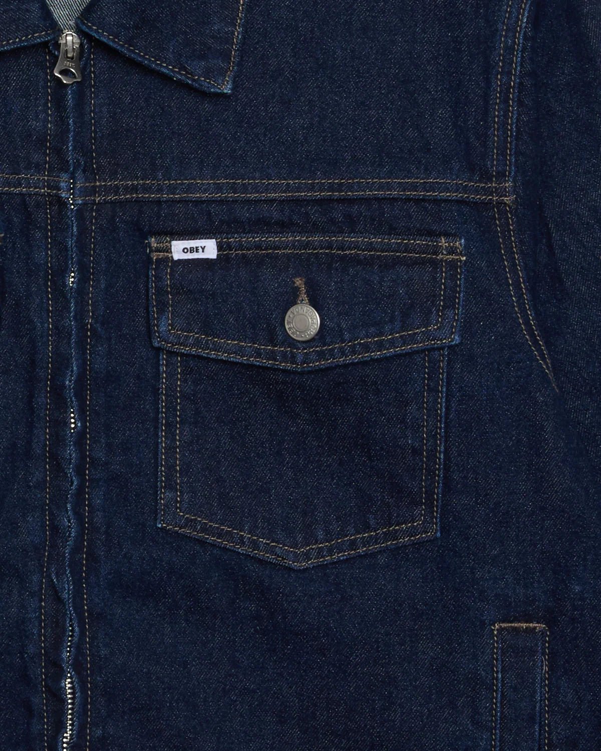 Obey - Base Trucker Jacket - Rinse indigo - Vestes et Manteaux - 121800615RIDS