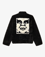 Obey - Icon Face Sherpa Jacket - Black - Vestes et Manteaux - 121800564