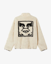 Obey - Icon Face Sherpa Jacket - Unbleached - Vestes et Manteaux - 121800564