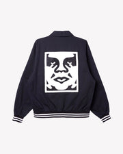 Obey - Icon Face Varsity Jacket - Black - Vestes et Manteaux - 121800521