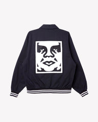 Obey - Icon Face Varsity Jacket - Black - Vestes et Manteaux - 121800521