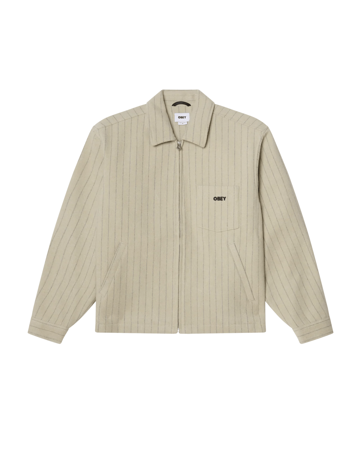 Obey – Obey Vernon zip jacket – Abbey Stone Multi - Vestes et Manteaux - 