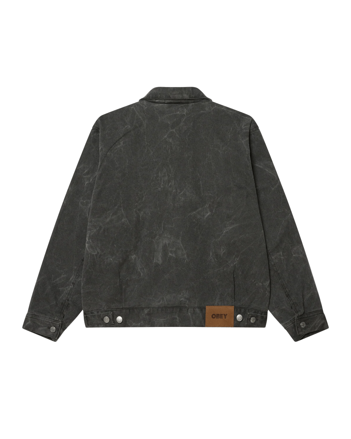 Obey – Obey workman zip jacket – Black wrinkle wash - Vestes et Manteaux - 121800599BWAS