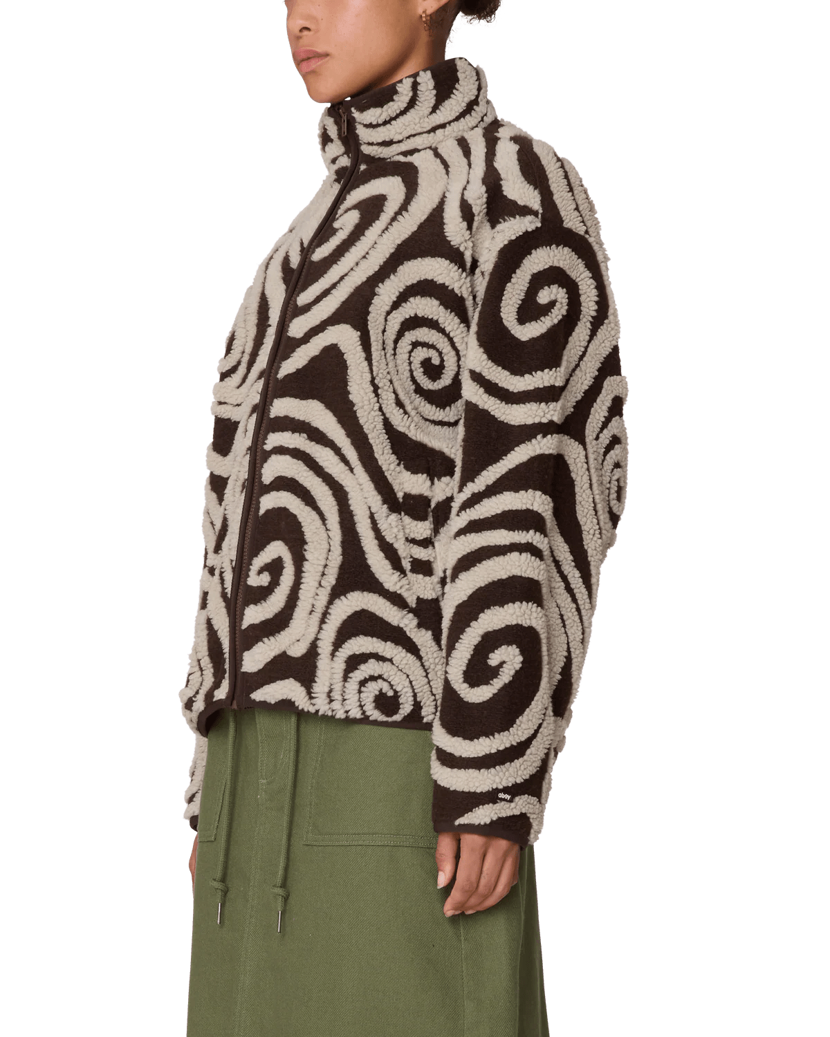 Obey – Swirls jacquard zip jacket – Brown multi - Vestes et Manteaux - 221800445BWMXS