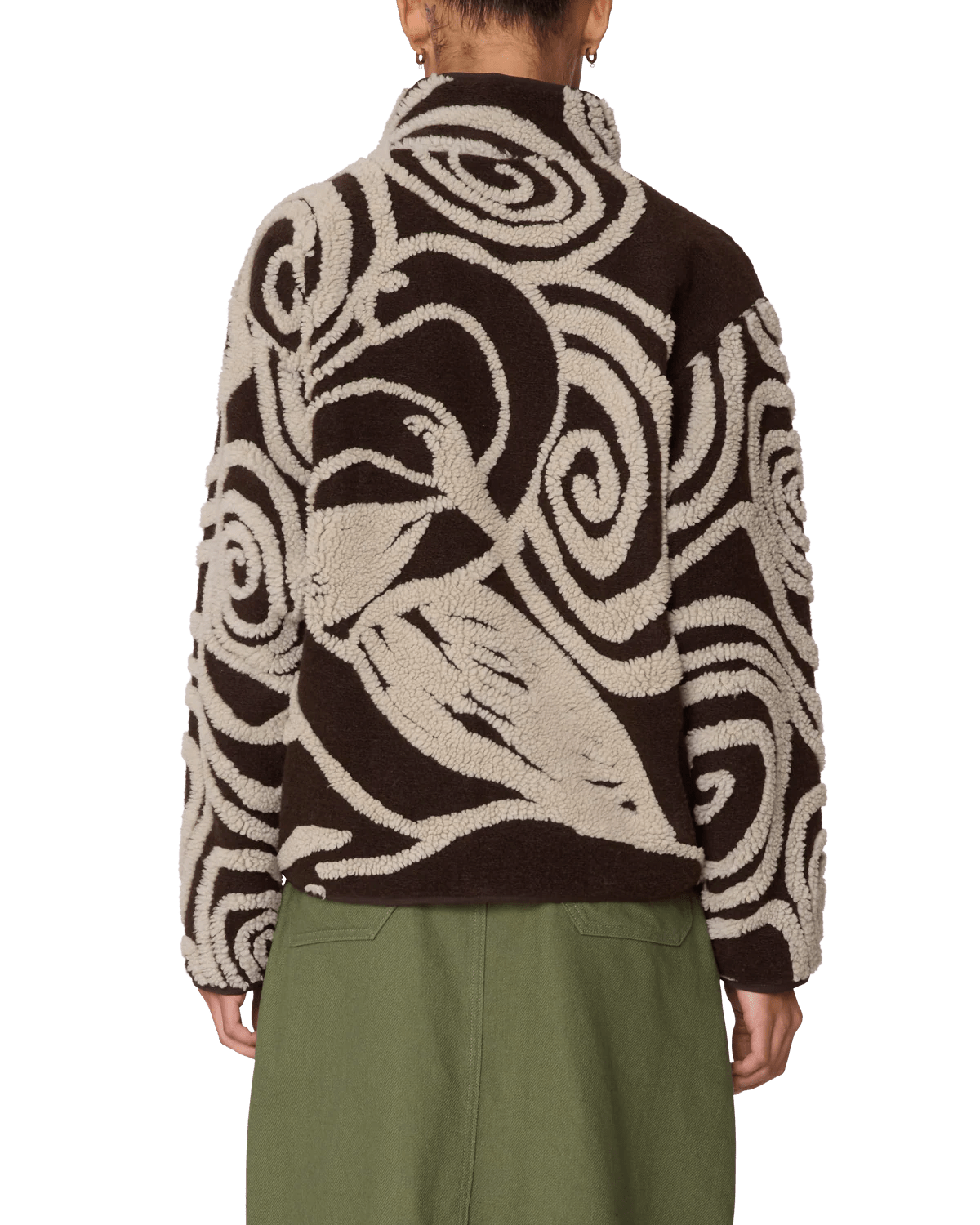 Obey – Swirls jacquard zip jacket – Brown multi - Vestes et Manteaux - 221800445BWMXS