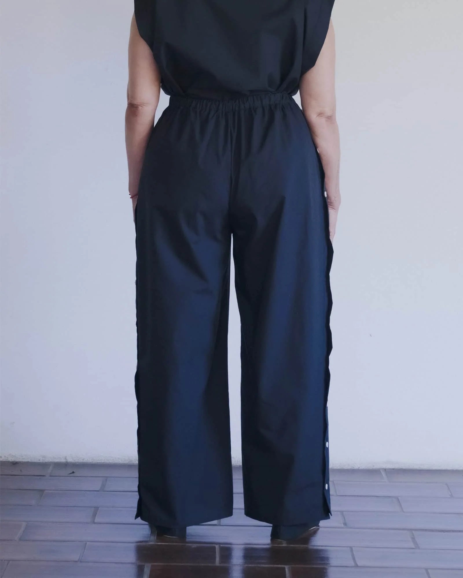 Baserange - Pantalon Part noir - Popeline de coton biologique