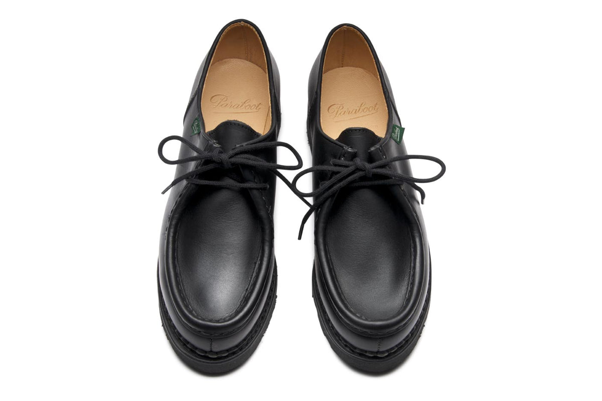 Paraboot Femme Derby Michael lisse noir – paire, vue de dessus