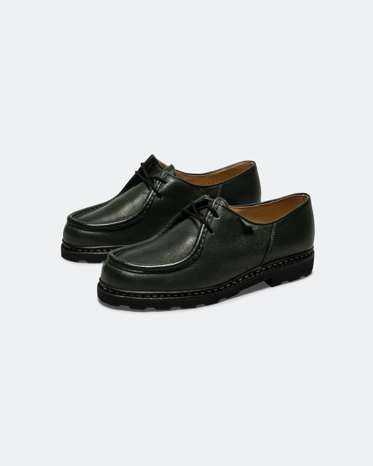 Paraboot Derby Michael cerf kaki – paire, vue de trois quarts avant