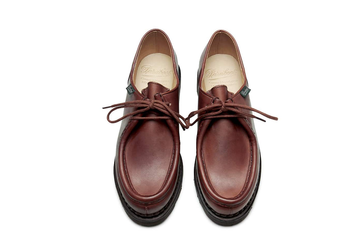 Paraboot Femme Derby Michael lisse marron – paire, vue de dessus