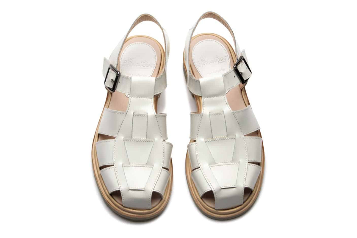 Paraboot Femme Sandale Iberis gloss blanc – paire, vue de dessus