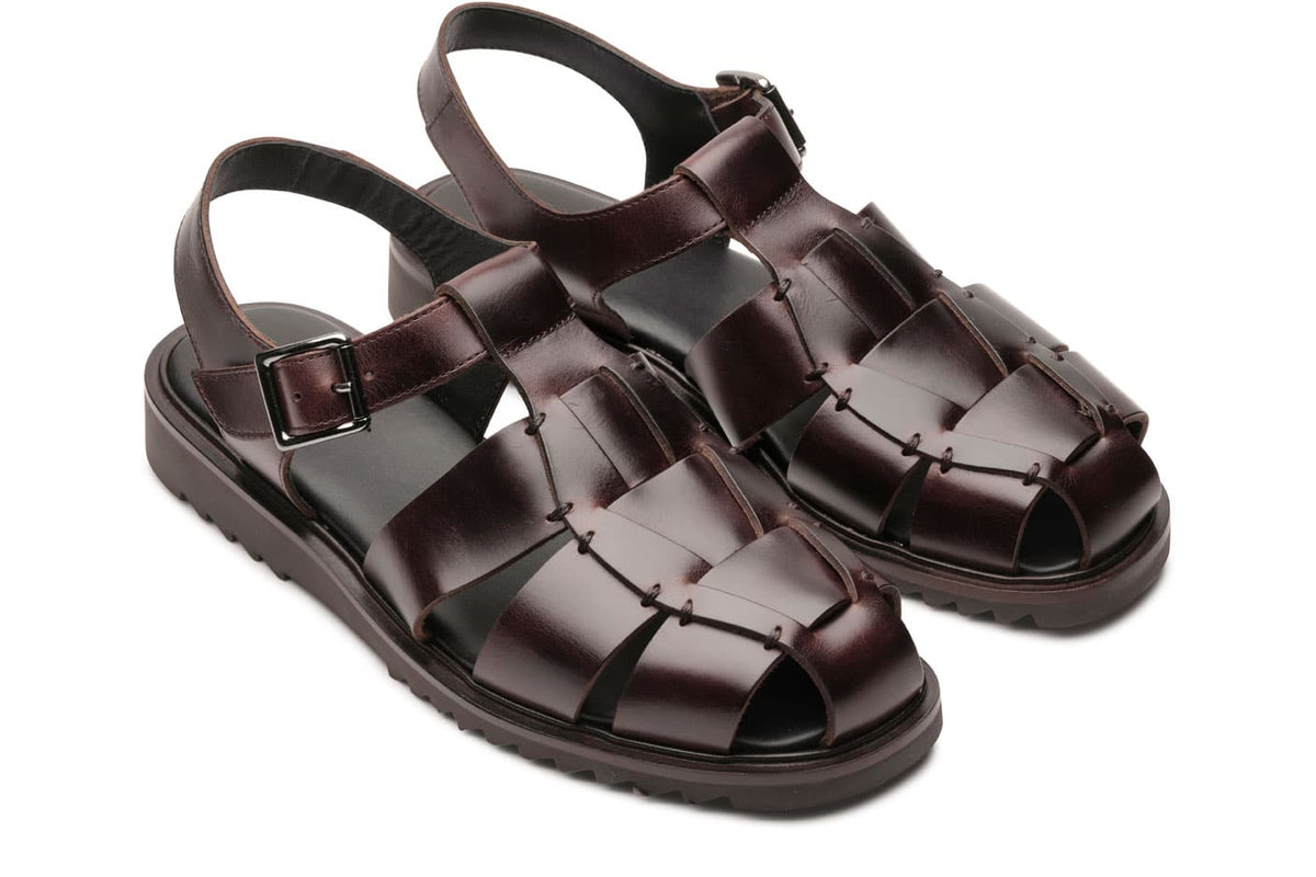 Paraboot Femme Sandale Santorin lisse America – paire, vue de trois quarts avant