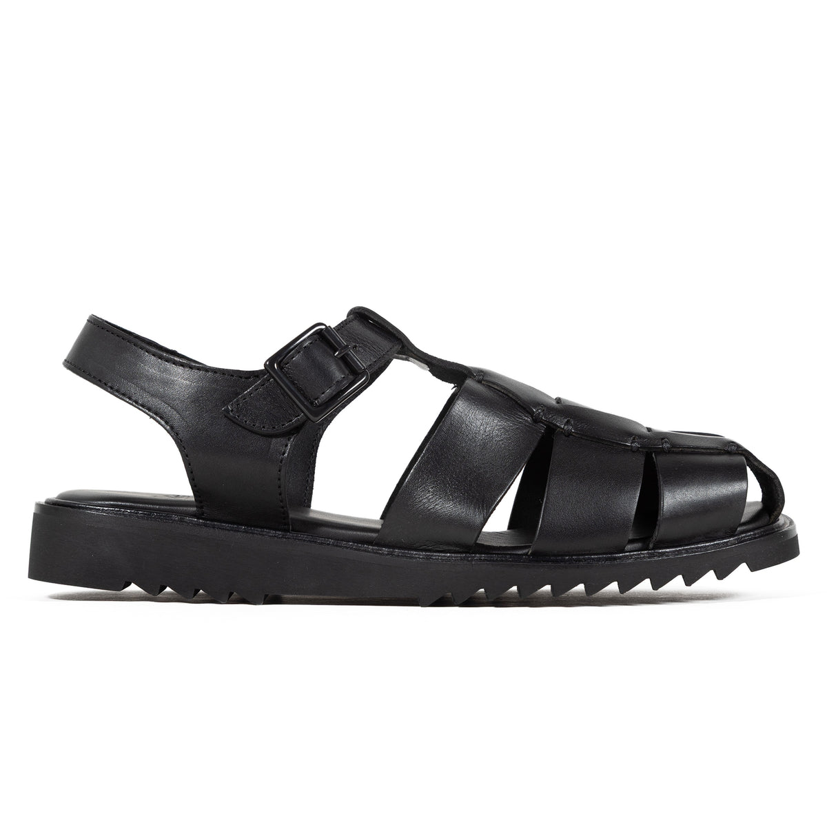 Paraboot Femme Sandale Santorin lisse noir – vue de profil