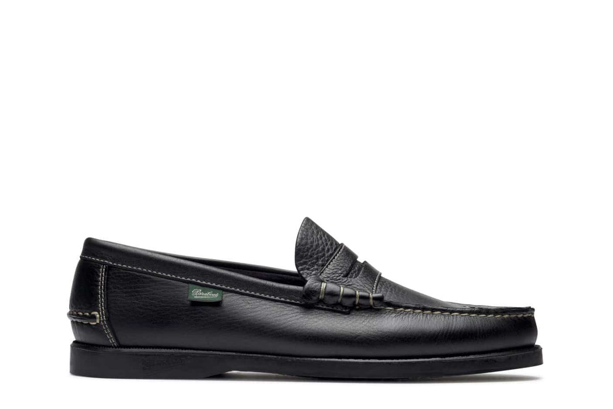 Paraboot Mocassin Coraux foulonné noir – vue de profil