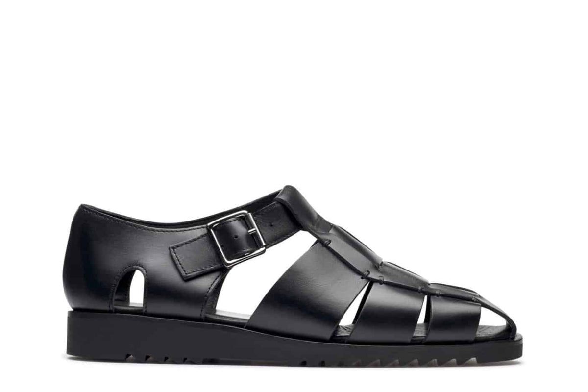 Paraboot Sandale Pacific lisse noir – vue de profil