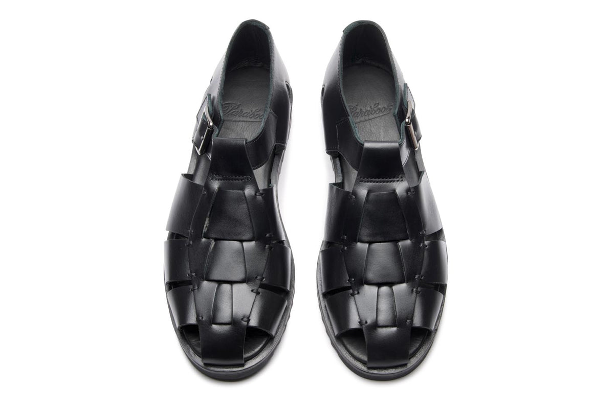 Paraboot Sandale Pacific lisse noir – paire, vue de dessus