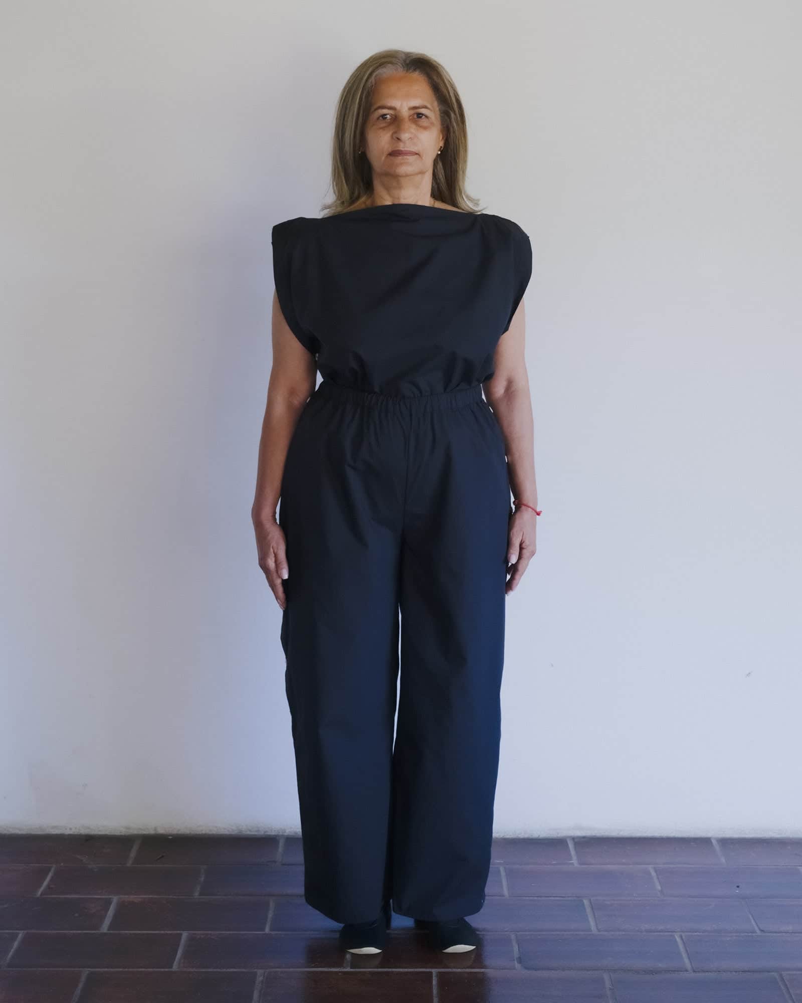 Baserange - Pantalon Part noir - Popeline de coton biologique