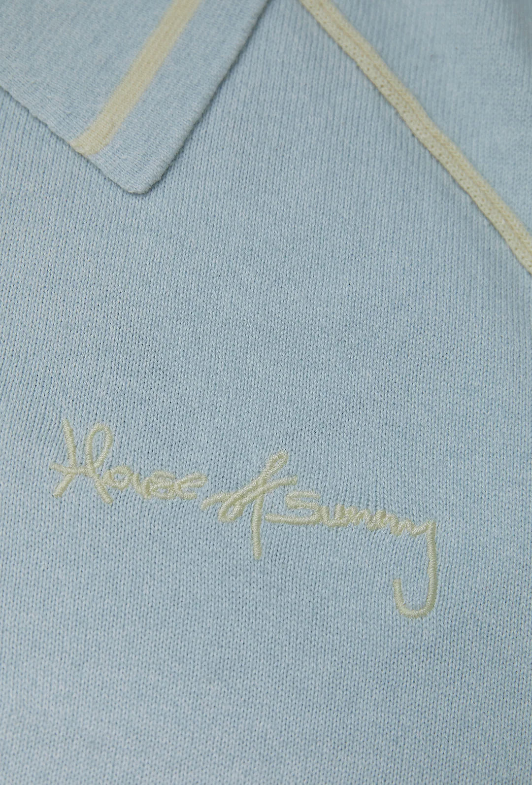 House Of Sunny - VOL27104 Button Down Knitted Polo - Sky Blue