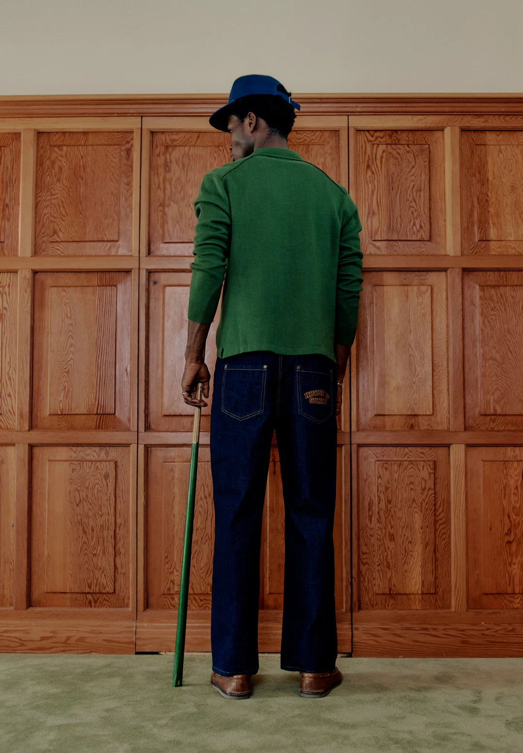 House Of Sunny - VOL2771 Stripe Knitted Rugby Shirt - Emerald Green