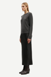 Samsoe Samsoe Femme - Boston O - Neck 6304 Black Oyster - Pulls et Sweats - F15322154