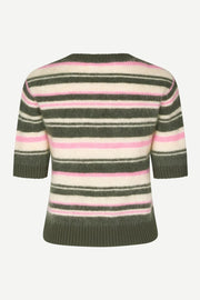 Samsoe Samsoe Femme - Jeanne Short Sleeves 14945 - Forest Night Stripes - Pulls et Sweats - F23300142