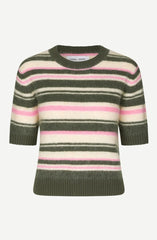 Samsoe Samsoe Femme - Jeanne Short Sleeves 14945 - Forest Night Stripes - Pulls et Sweats - F23300142