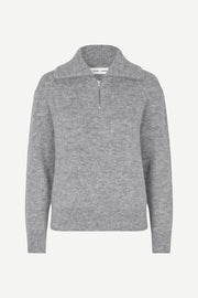 Samsoe Samsoe Femme - Saanour Hz Sweater 7355 - Grey Mel. - Pulls et Sweats - F24300038