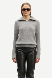 Samsoe Samsoe Femme - Saanour Hz Sweater 7355 - Grey Mel. - Pulls et Sweats - F24300038