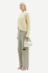 Samsoe Samsoe Femme - Saanour Pointelle Sweater 7355 - Pear Sorbet - Pulls et Sweats - F24100071